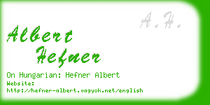 albert hefner business card